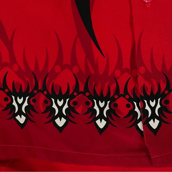 Dragonfly Clothing Company Short Sleeve Button-up Shirt Red and Black Size XL - Picture 6 of 9